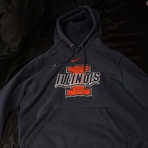Nike Navy and Orange Illinois Hoodie